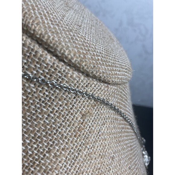 Silver Tone Owl & Flower Pendant Necklace - Picture 4 of 5